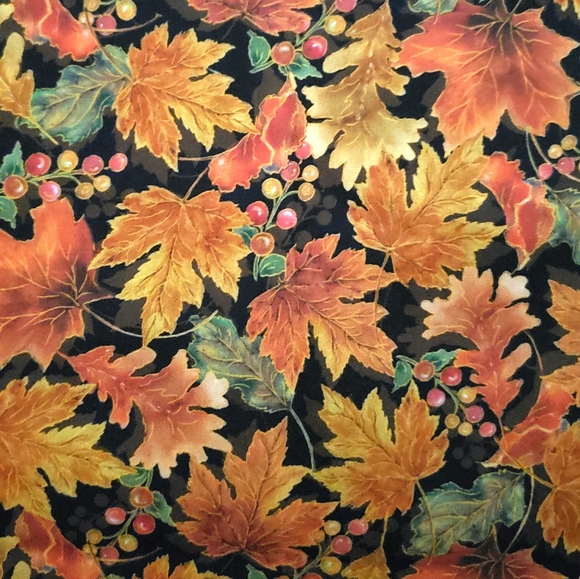 Harvest Elegance Leaves #1649-27671-J By QT Fabrics, Approx 76" x 44" - Picture 3 of 6